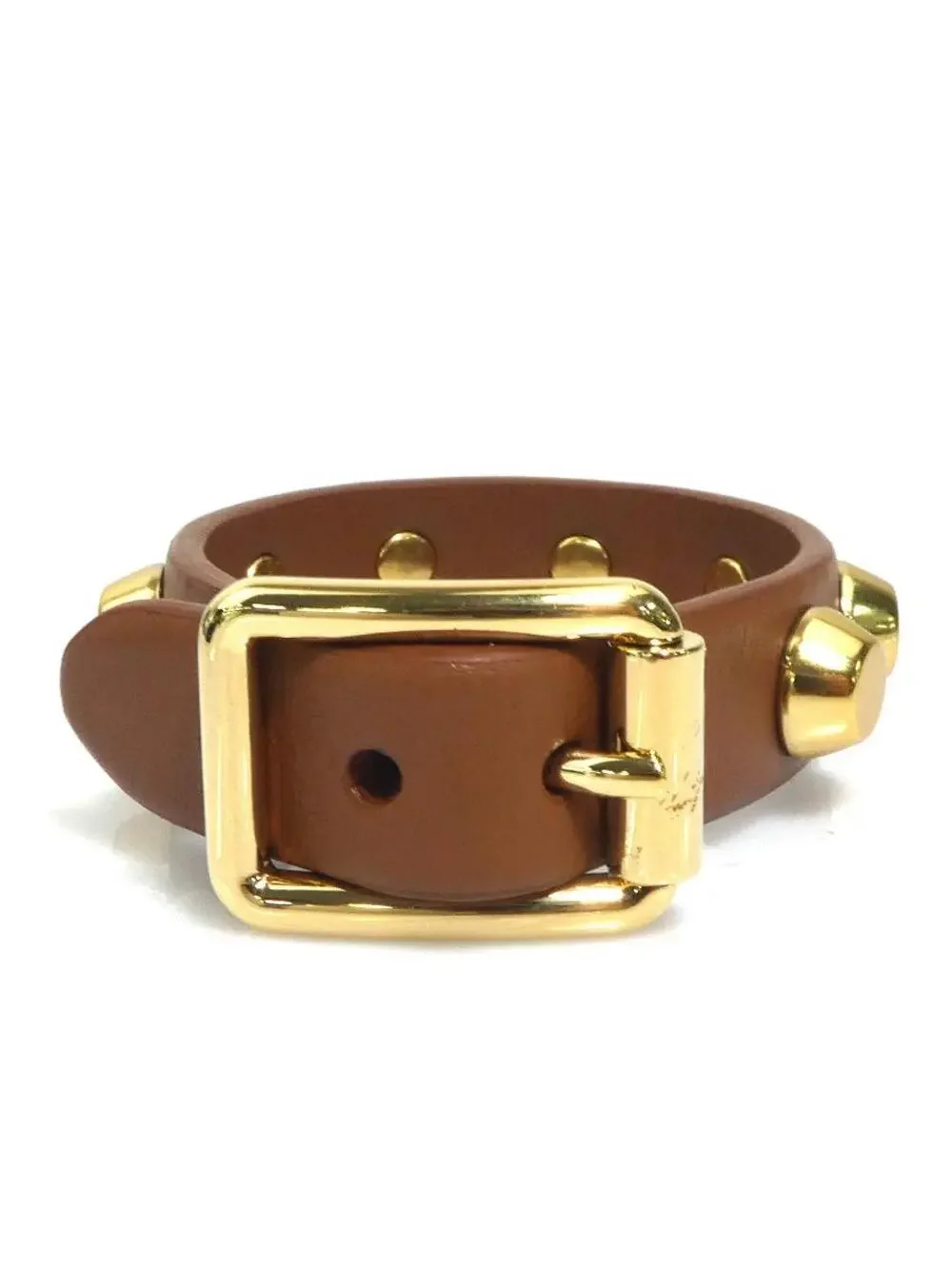 Auth Prada Bracelet Brown/Gold #303060P23B
